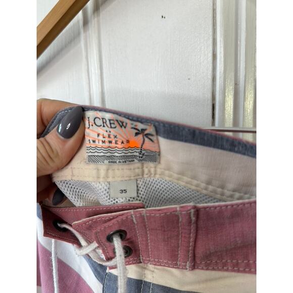 J.Crew Flex Swimwear Stripe 9" SwimSuit Swim Trunks Lined Men's 35 - Picture 3 of 3